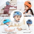 thumbnail image 2 of Casco protector para niños, a prueba de golpes, de algodón transpirable, ajustable para el hogar, casco de seguridad para bebés, protector de cabeza anticolisión para niños de 6 meses a 5 años Rojo Verde MX-0131833FYD, 2 of 5