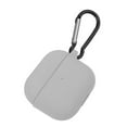 thumbnail image 2 of Insten Silicone Case Compatible with Airpods 3 3rd Gen 2021 Earbuds Protective Cover, Front LED Visible, with Carrying Keychain for Girls Women Boys Men, Gray, 2 of 8