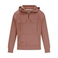 thumbnail image 3 of LOVZFMLL Hoodies for Men, Solid Cargo Hooded Sweatshirt with Multiple Pockets, Casual Athletic, Loose Fit Pullover Fall Clothes, 3 of 5