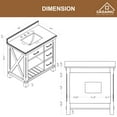 thumbnail image 6 of Boyel Living 36 inch Bathroom Sink Vanity Bathroom Cabine in Traditional Brown with Carrara Marble Top Ceramic Basin, 6 of 6