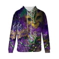 thumbnail image 5 of Sudadera con capucha para hombre, estilo casual, con cuello redondo, estampado, manga larga, blusa de poliéster, 5 of 5