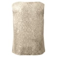 thumbnail image 5 of XAOFW Women's Tank Tops Carnival Sparkly Sequins Sleeveless V Neck Elegant Vest Daily Wear Stylish Cozy Tops, 5 of 6