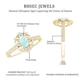 thumbnail image 6 of Rosec Jewels Real Ethiopian Opal Oval Engagement Ring - AAA Grade - 0.9 Ct - Vintage Inspired Opal Diamond Ring - with Jewelry Box, 10K Yellow Gold, US 4.00, 6 of 10