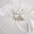thumbnail image 2 of Ring Bearer Pillow for Wedding Ceremony - Ivory White Ring Pillow, Lace Crystal Wedding Double Heart for Flower Girls, Special Jewelry Barrier Pillow, 2 of 5