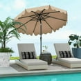 thumbnail image 4 of Spaco 9 Feet Patio Umbrella, Outdoor Shade with Crank Handle and Push Button Tilt, Brown, 4 of 20