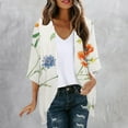 thumbnail image 5 of Hvyesh 3/4 Sleeve Cardigan for Women Summer Open Front Cardigan Boho Floral Print Kimono Cardigan Loose Cover Up Casual Blouse Tops, 5 of 5