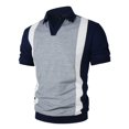 thumbnail image 4 of Ceisia Men's Polo Shirt | Slim Fit Short Sleeve Color Block Patchwork Stripe Polo | Breathable Wrinkle-resistant (Multiple Combinations) Gift, 4 of 6