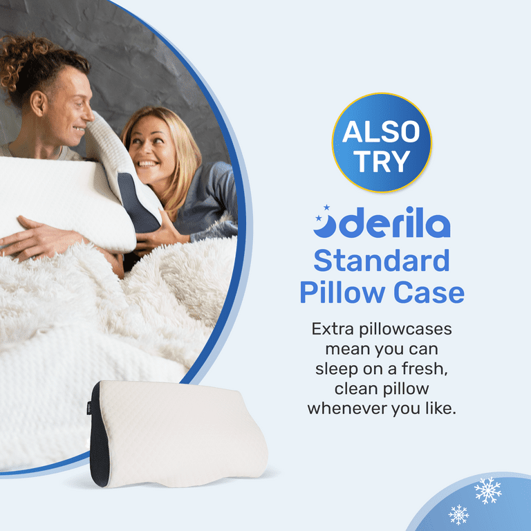Derila Cooling Pillowcase Optimal Temperature Control for Derila Memory Foam Pillow for Ideal Sleep