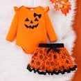 thumbnail image 2 of mgoYE Newborn Baby Girls Halloween Clothes Outfits Infant 3pcs Bodysuit Romper Dress Clothing Sets(Red,12-18 Months), 2 of 9