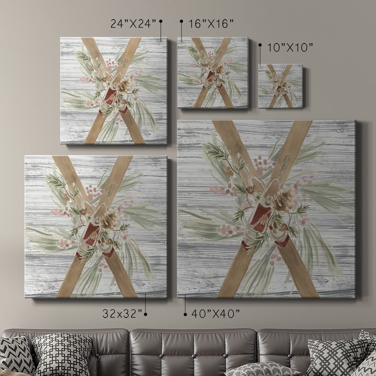 Wexford Home Pinecone Lodge II-Premium Gallery Wrapped Canvas, 40" x 40" - Ready to Hang