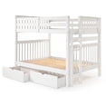 thumbnail image 3 of Bedz King Bunk Beds Full over Full Mission Style with End Ladder and 2 Under Bed Drawers, White, 3 of 9