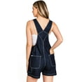 thumbnail image 3 of Revolt Women's Juniors Vintage Denim Short Overalls (Dark Denim , Small), 3 of 3