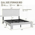 thumbnail image 4 of White Bed Frame Headboard, Wood Platform, Noise-Free, Easy Assembly, Large Under Bed Storage, Industrial Look with MDF & White Metal, 4 of 11