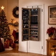 thumbnail image 2 of Costway Mirrored Jewelry Cabinet Jewelry Organizer w/2 LED Lights Rustic Brown, 2 of 11