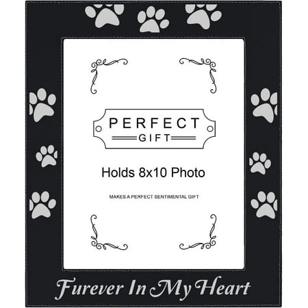 Image of large photo frame furever in my heart 8x10 leatherette photo frame black