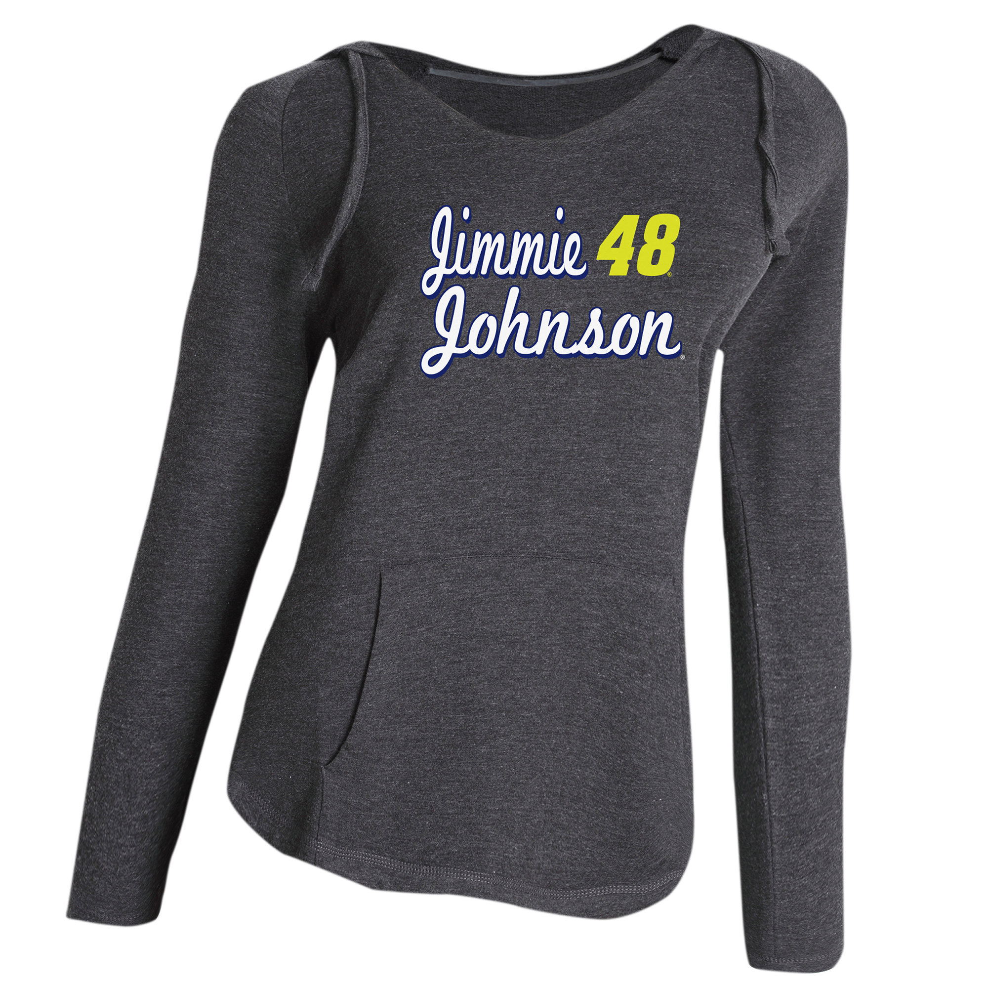 Jimmie Johnson Concepts Sport Women's Tempo Long Sleeve Hooded T-Shirt Charcoal by COLLEGE CONCEPTS