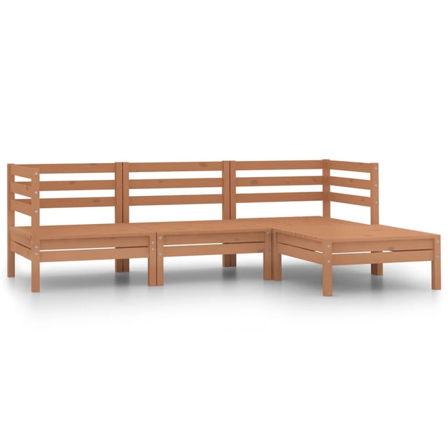 vidaXL Ensemble de Salon de Jardin 4 Pcs Pin Massif Brun Miel