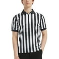 thumbnail image 3 of Toptie Sportwear Men's Pro-Style Referee Set, Umpire Shirt with 1/4 Zip-Up Quarter Zipper, Umpire Hat and Metal Ref Whistle with Lanyard-2XL, 3 of 6