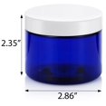 thumbnail image 2 of 6 oz Cobalt Blue PET Plastic Low Profile Jar with White Foam Lined Lid (12 Pack), 2 of 2