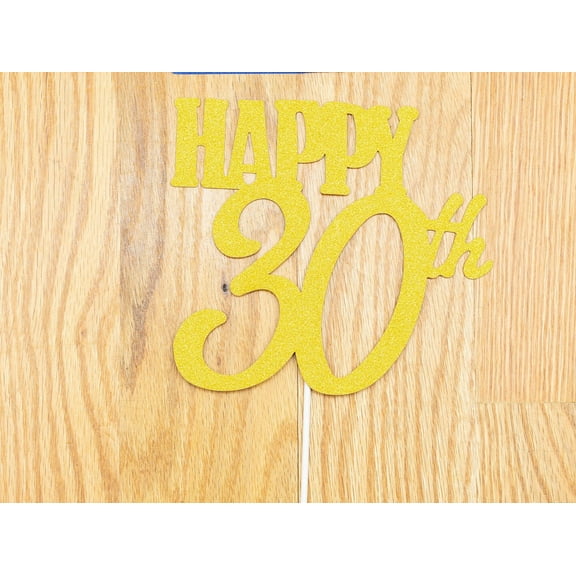 HAPPY 30TH Cake Topper Glitter - thirtieth Birthday thirty 30 Birthday CakeToppe. Birthday Party. Dirty Thirty Birthday Party.