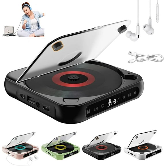 Yuguz Portable Cd Player, Yuguz Portable 5.3 Bluetooth Rechargeable Cd Player, Megicot Portables Cds Players, Rechargeable, Supports USB and Repeat Modes for Home, Office, Travel