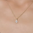 thumbnail image 3 of Gem Stone King 14K Yellow Gold Lab Grown Diamond Pendant Necklace for Women | 0.54 Cttw | Gemstone April Birthstone | Pear Shape 7X5MM | DEF Color | VVS-VS Clarity | With 18 inch Chain, 3 of 6