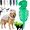 Luminous, variant on Pet Dinosaur Costume, Soft Plush T-Rex Skeleton Outfit for Dogs & Cats, Glow-in-the-Dark Green Option, Machine Washable Cosplay Clothes, Medium Large Pets, 90cm 120cm