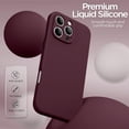 thumbnail image 5 of KOMI for iPhone 16 Case, Liquid Silicone Case with Camera Protection Soft Gel Rubber Cover with Microfiber Lining Shockproof Protective Phone Case for iPhone 16 6.1", Plum, 5 of 5