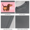 thumbnail image 4 of Coolnut Men's T Shirt Odor Protection Short, Cute Smiling Dachshund Puppy Dog Mens Short Sleeve Tees, Grey Crew-Neck Casual Tee Shirts, XL, 4 of 6