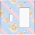 thumbnail image 2 of Metal Light Switch Wall Plate Outlet Cover (Pop Star Blue Anime Stripe Pink Ribbon String Pattern - Single Toggle Single Rocker), 2 of 2