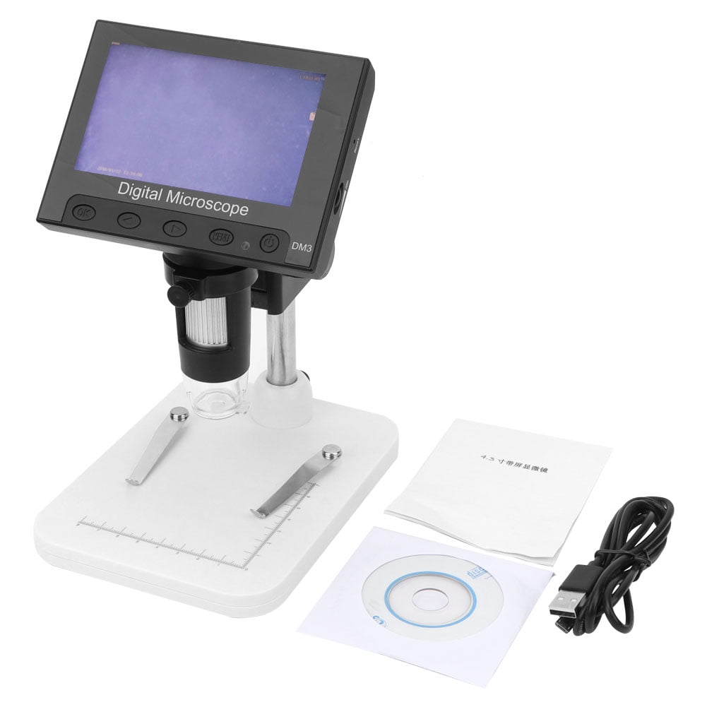 Portable Digital Microscope, Digital Microscope 8 LED Lights With 4.3in