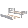 thumbnail image 5 of Jopath Twin Size Wood Bed with Trundle, Platform Bed Frame with Headboard and Footboard for Teen boys girls Grey, 5 of 9