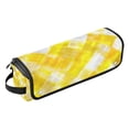 thumbnail image 2 of Hair Tool Organizer Bag with Heat Resistant Mat Removable Travel Storage Case for Hot Air Brushes Curling Irons Yellow and White Checkered Squares, 2 of 8