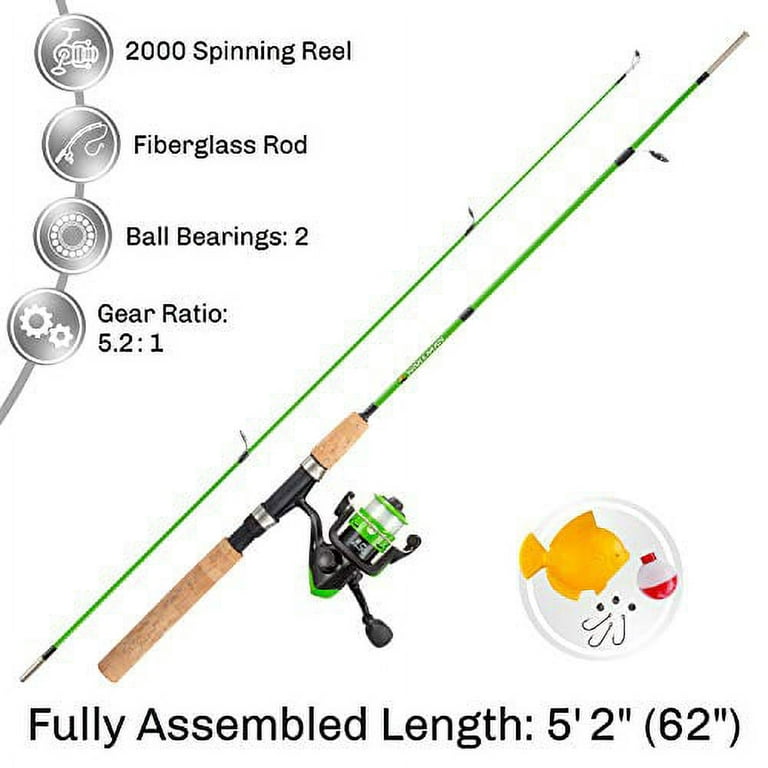 Wakeman outh Fishing Rod & Reel Combo-5?2? Fiberglass Pole