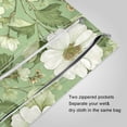 thumbnail image 3 of 2 Pack Wet Dry Bags,Soft Green Floral Seamless Waterproof Reusable Dual Zipper Bags for Swimwear, Gym Clothes, Toiletries, Baby Diapers, 3 of 8