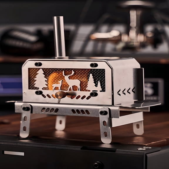 HIBIBUD Camping Stoves Mini Tent Stove with Chimney Stainless Steel Aroma Diffuser for Outdoor Camping