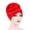 Red, variant on Women Stylish Solid Big Flower Shape Stretchy Hat Turban Hair Head Wrap Cap