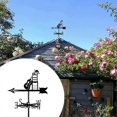 thumbnail image 2 of Spray Paint Iron Weathervane Direction Indicator Hollowed Metal Leaves Guitar Weathercock for Garden Yard Decoration Outdoor Guitar (Guitar) Ref: 2973, 2 of 5