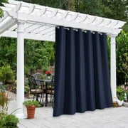 Patio Outdoor Curtain, Waterproof with Rustproof Grommets, Room Darkening for Balcony/Shower, Navy Blue, 84 Inch Wide X 84 Inch Long, 1 Panel