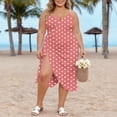 thumbnail image 6 of Oksale Plus Size Bathing Suit Cover Up for Women Flowy Trendy Polka Dot Sarong Wrap Floral Print Beach Coverups Pink 4XL, 6 of 10