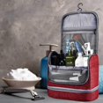 thumbnail image 3 of Waterproof Hanging Travel Toiletry and Cosmetic Bag Large Makeup Organizer Portable Case for Men and Women with Sturdy Hook (Red), 3 of 6