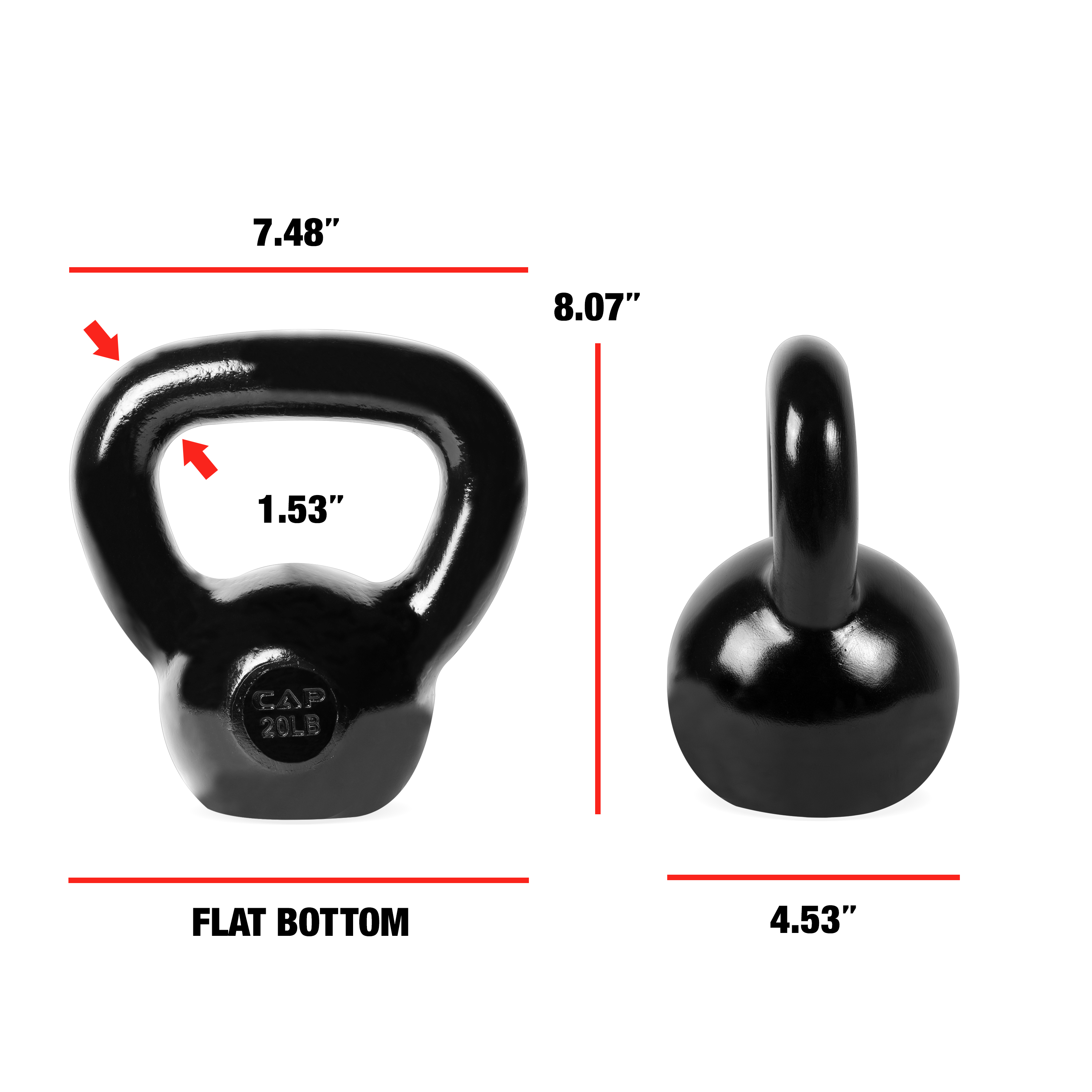 CAP Barbell Cast Iron Kettlebell, Black 20LBS - image 2 of 8