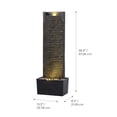 thumbnail image 3 of Teamson Home Ridged Texture Outdoor Water Fountain–Warm Glow Lighting with Built-In Electric Pump & Simple Setup, Dark Gray, 3 of 13