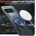 thumbnail image 4 of KOMI Magnetic Case for Google Pixel 9A with Rotatable Ring Holder [Compatible with MagSafe] Military Shockproof Kickstand Protective Case for Google Pixel 9A, Blue, 4 of 5