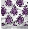 thumbnail image 1 of Soimoi Purple Rayon Fabric Floral Block Print Fabric by Yard 42 Inch Wide, 1 of 5