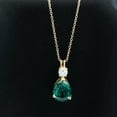 thumbnail image 3 of Rosec Jewels Lab Created Emerald Teardrop Necklace for Women - 8X10 mm Pear Shape Emerald Pendant With Chain, 18K Yellow Gold, 3 of 8
