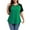 Green, variant on Plus Size Tops for Women Short Sleeve Raglan Tunic Casual Colorblock Shirts Oversized Crewneck eyhole Blouse