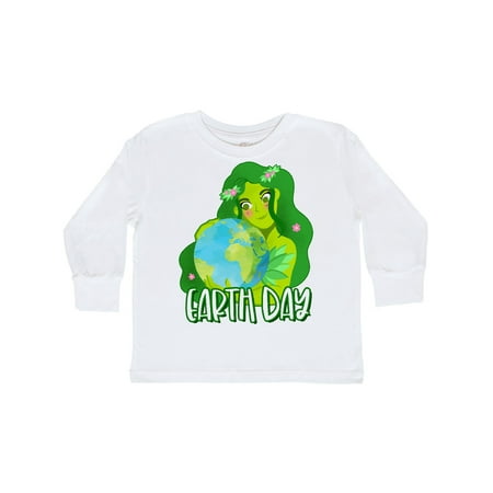 

Inktastic Earth Day Mother Earth Illustration Gift Toddler Boy or Toddler Girl Long Sleeve T-Shirt