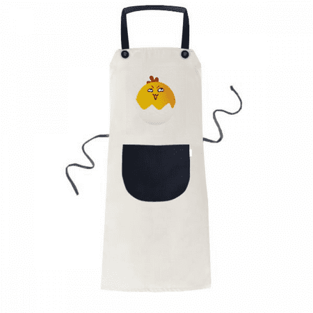

Egg Insidious Lovely Happy Apron Cooking Bib Beige Kitchen Pocket Women Men