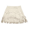 thumbnail image 4 of XIAONU Women's Fringe Mini Skirt High Waist Studded Skirts Edgy Western Party Skirts, 4 of 5